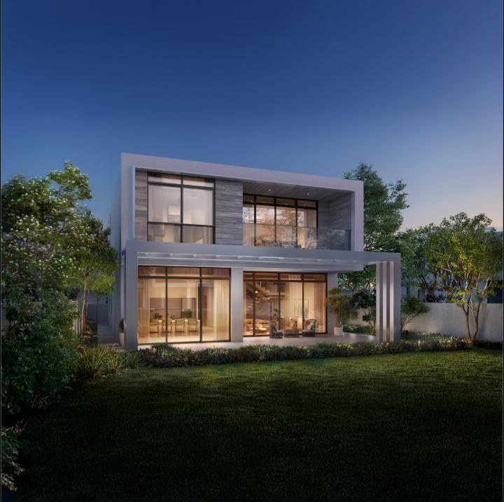 Bashayer waterfront villa exterior render with private pool