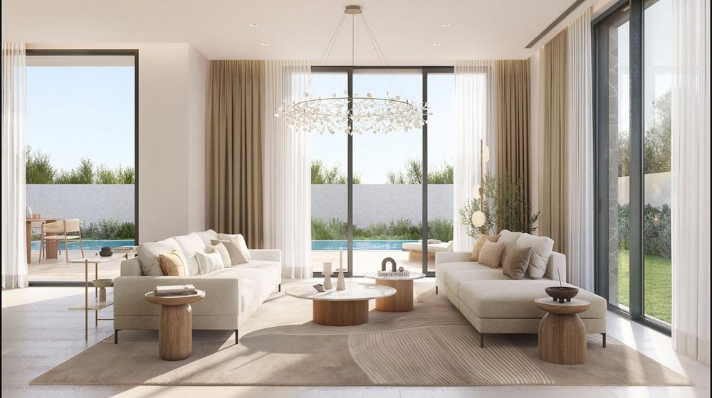 Nawayef East Hill villa living room interior render