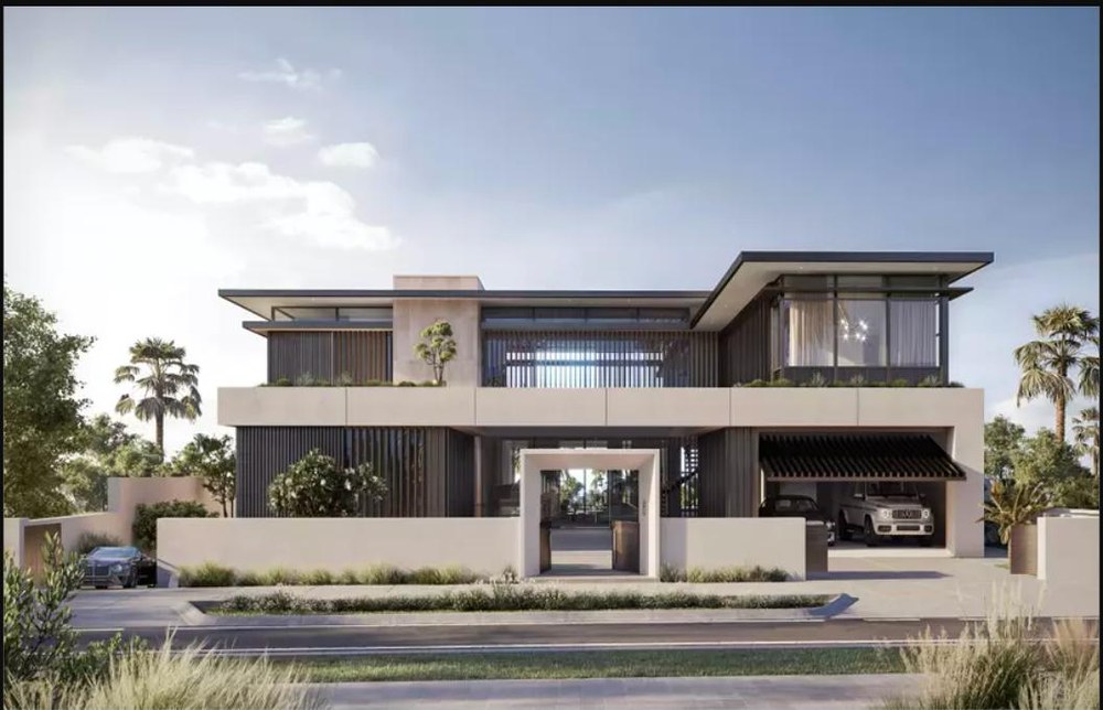 Nawayef West villa exterior render, Hudayriyat Island